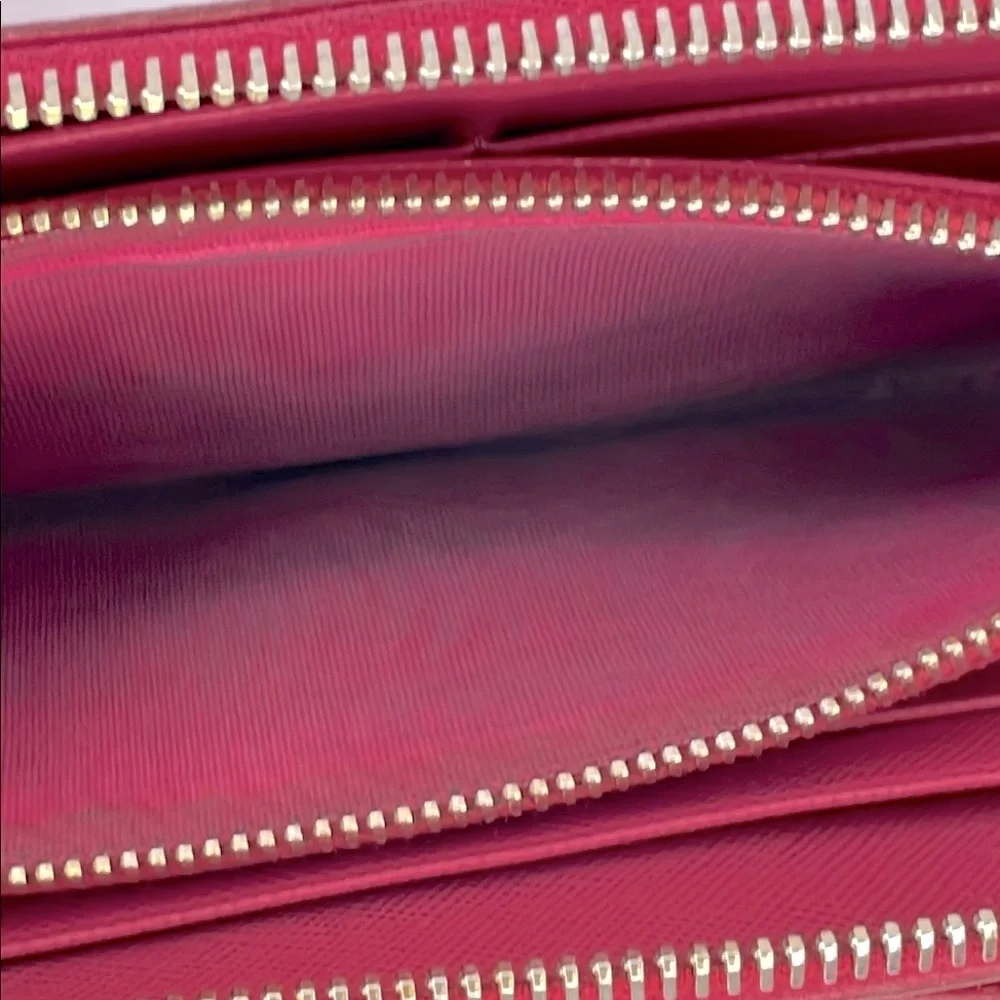 Prada Pink Leather‎ Zippy Long Wallet with Bow